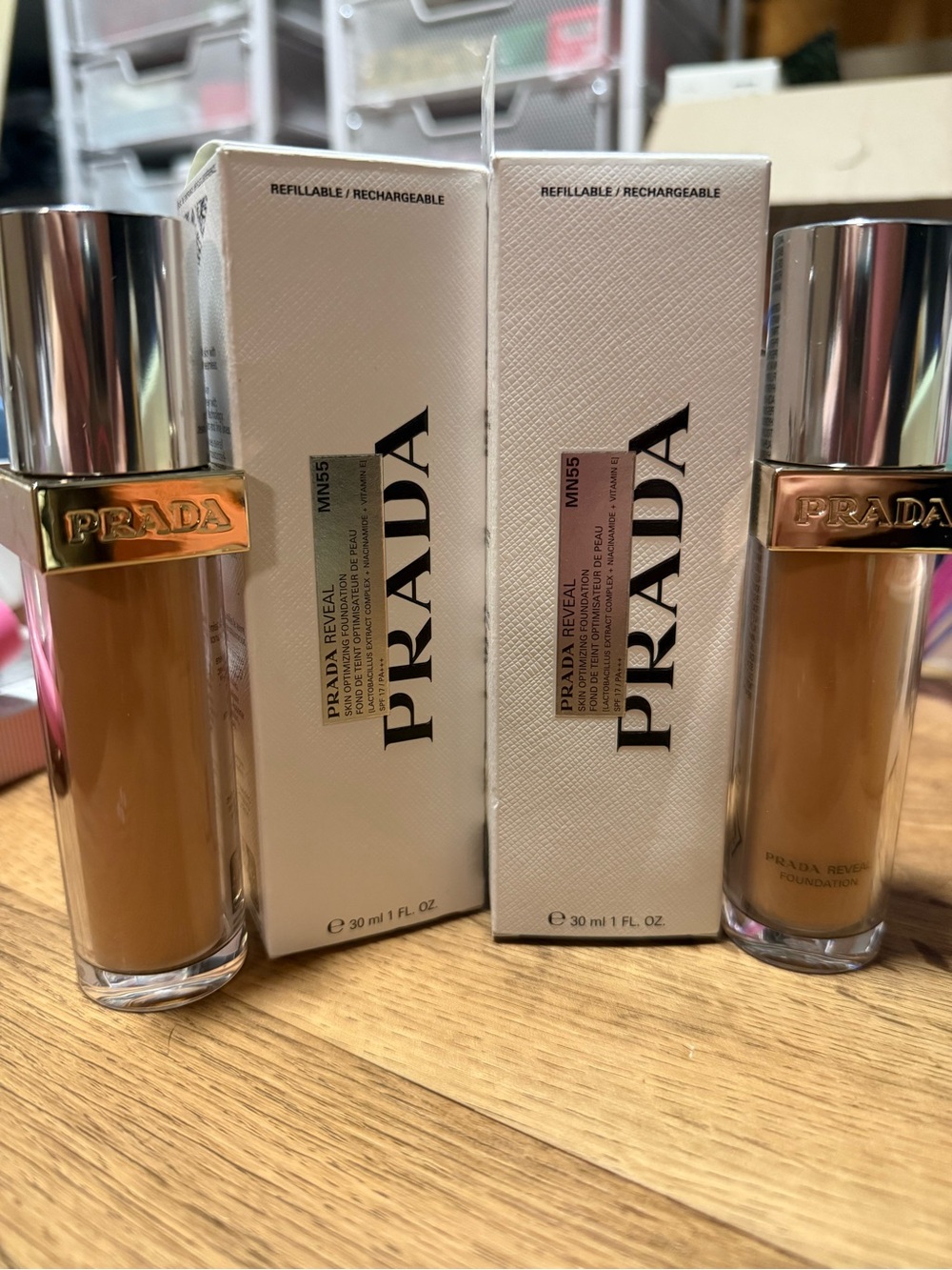 Prada Liquid Foundation Duo in Warm Beige and Honey MN55